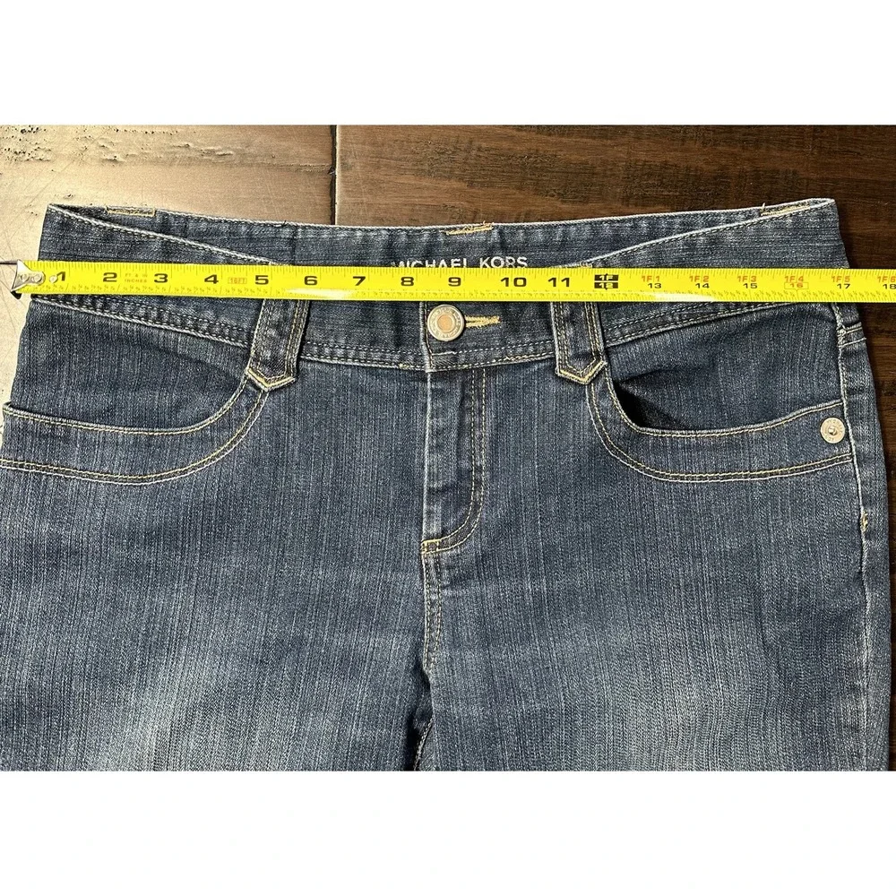 Michael Kors Women's Bootcut Jeans Size 10 Button Flap Pockets Medium Wash
